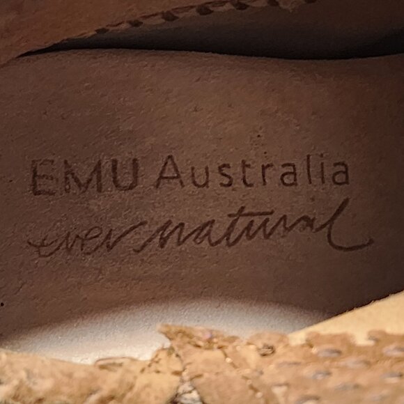 Women's EMU Australia Ever Size 7 Ghostgum Suede Moccasin Bootie Chestnut Boho - Picture 6 of 9